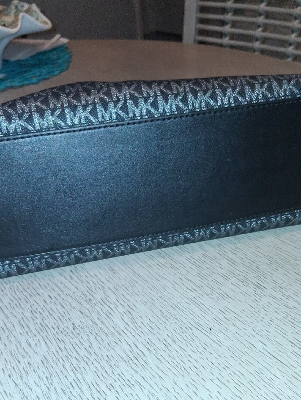 Michael Kors Black MK Logo Chain-Accent Tote 10x14x5 Approx. Measurements - Picture 11 of 13